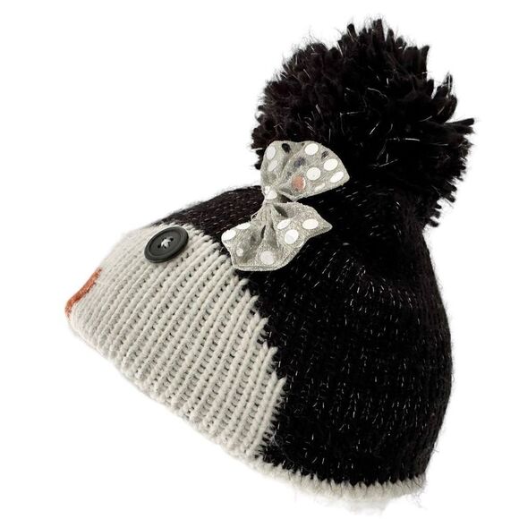 Baby Girl’s Penguin Pom  Knit Beanie, Sz:6-12m - Picture 3 of 4